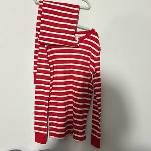 NWT sleepwear pajama set red stripe size 12